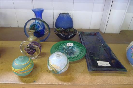 Qty coloured glassware